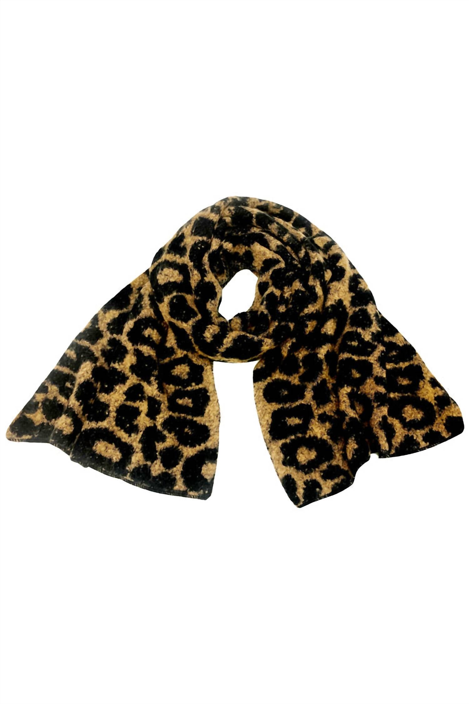 Women's Leopard Fuzzy Scarf