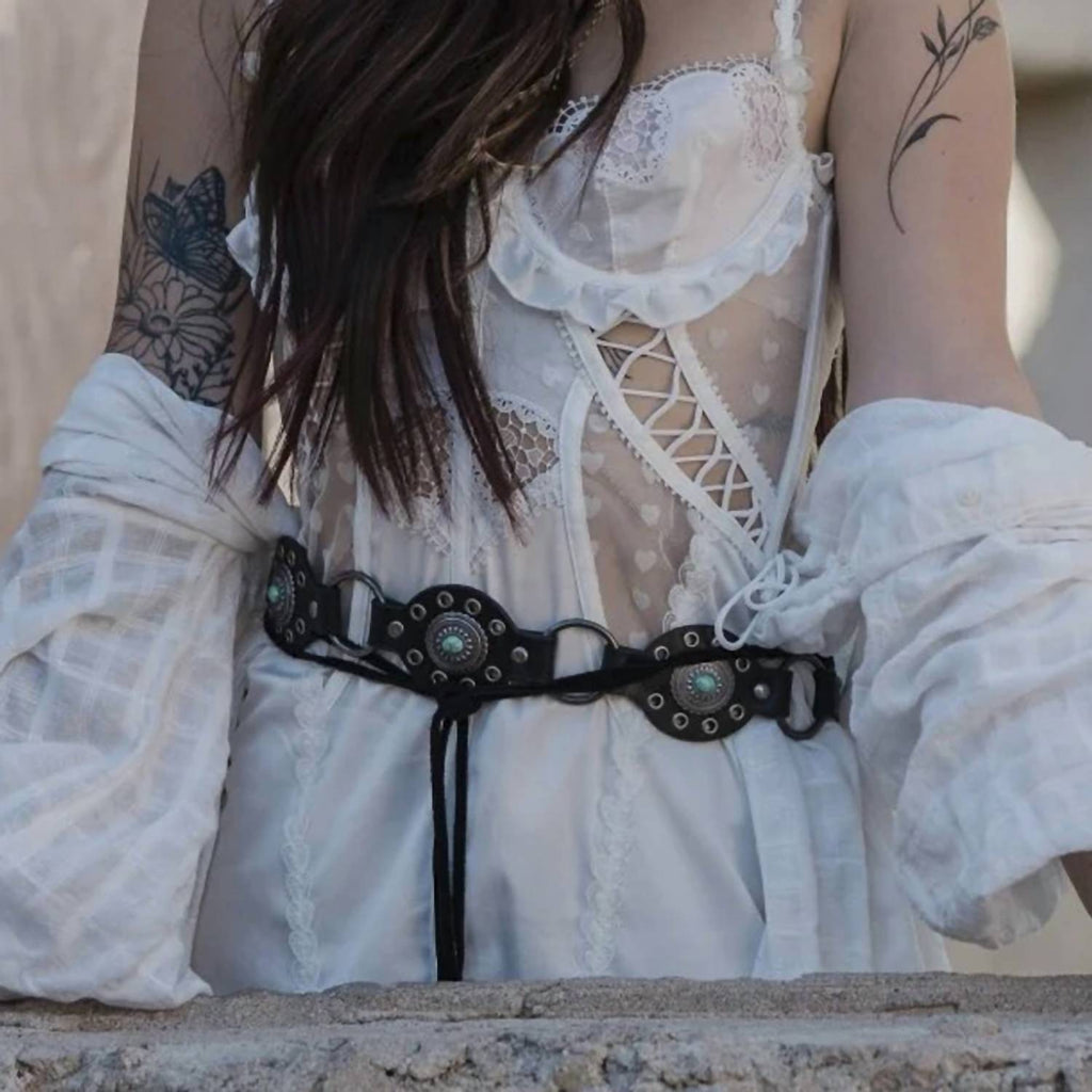 Women's Western Concho Leather Belt