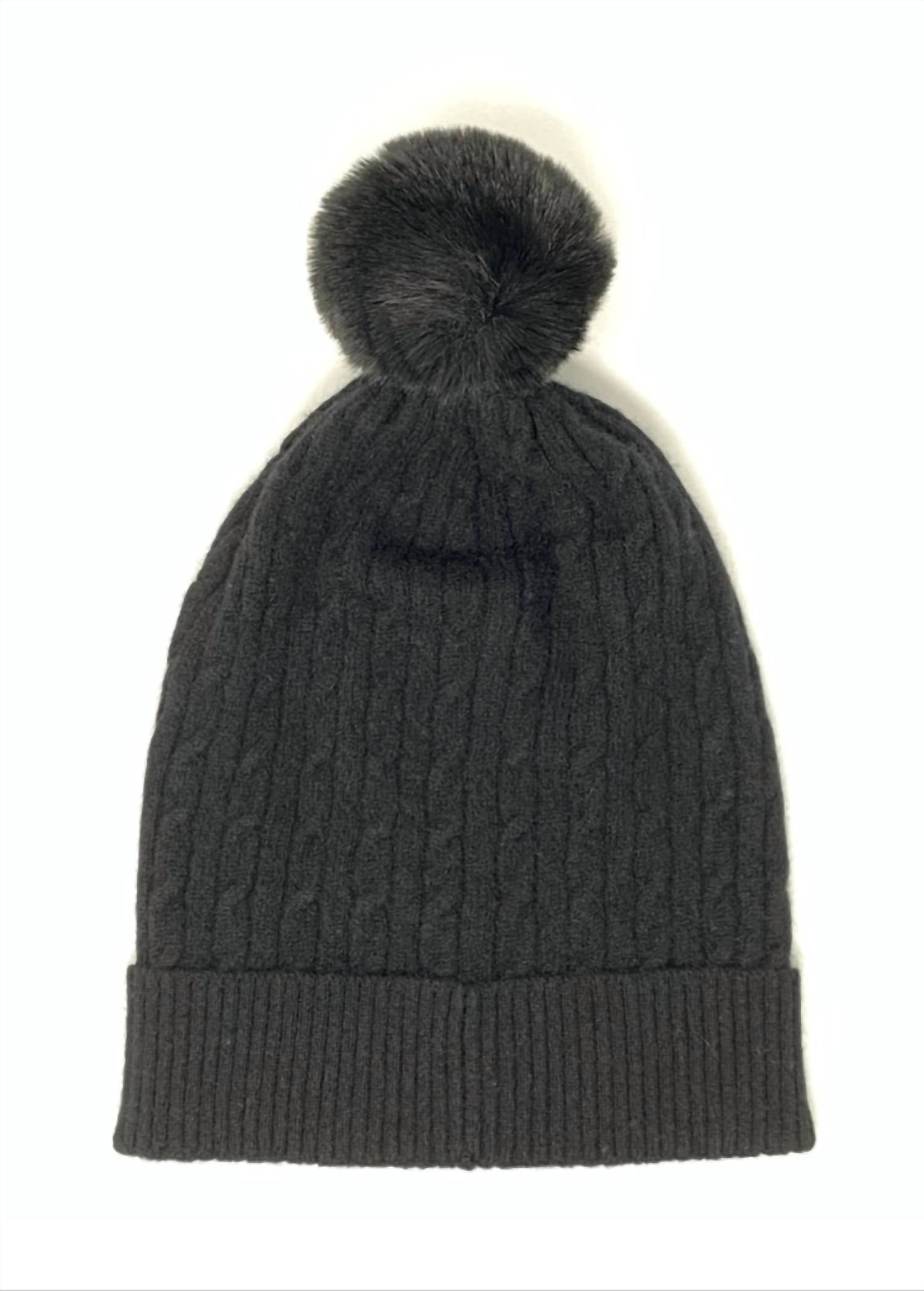 Cable Faux Fur Hat